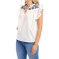 Karen Kane - Embroidered Ruffle Sleeve Top