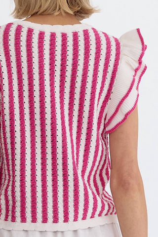 Entro - Striped Knit Top