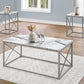 Table Set, Coffee, End, Side, Accent, Living Room, Marble Look Laminate, Contemporary & Modern (Set of 3)