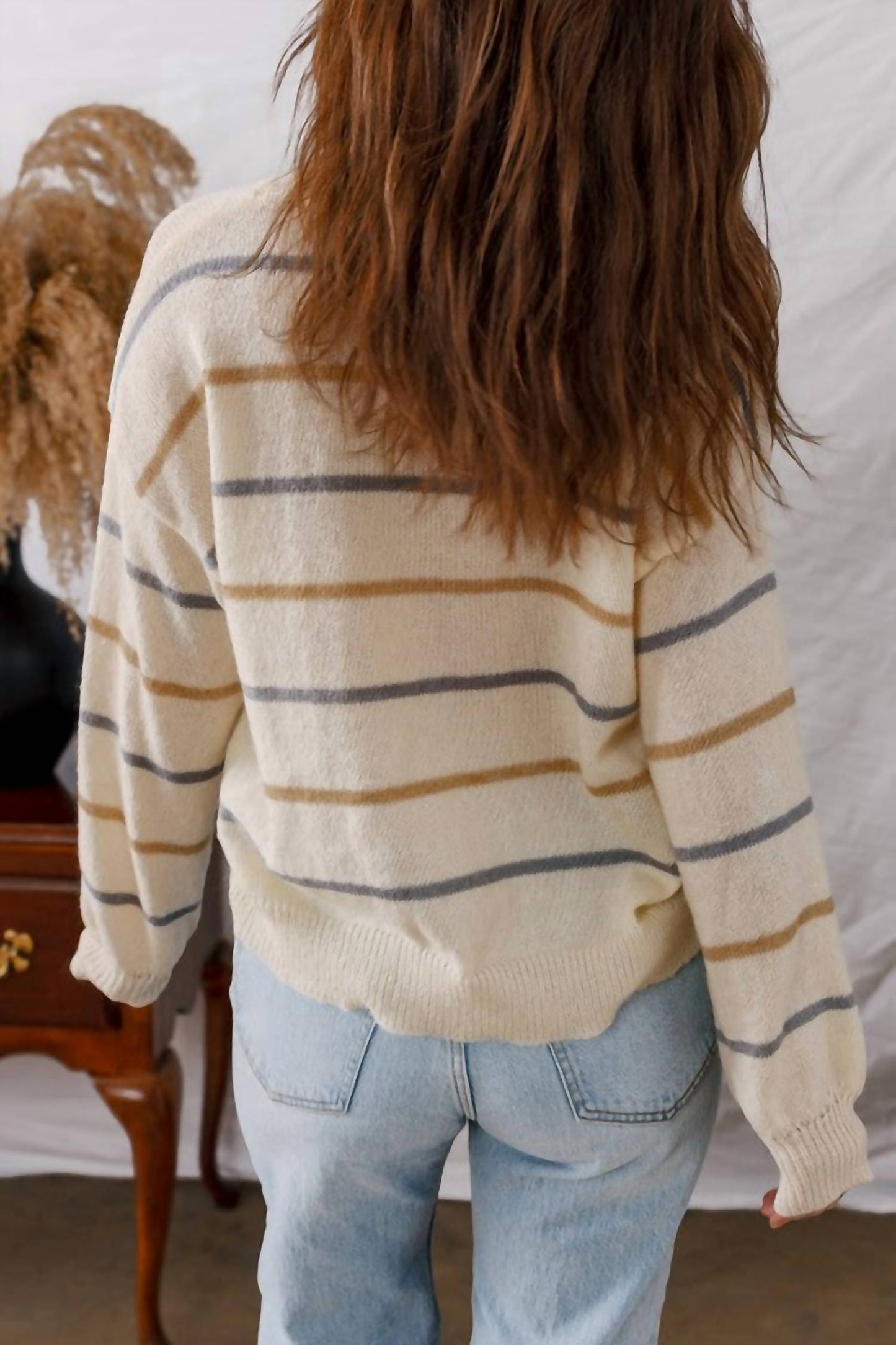66Disco - Stripe Drop Shoulder Sweater - Plus