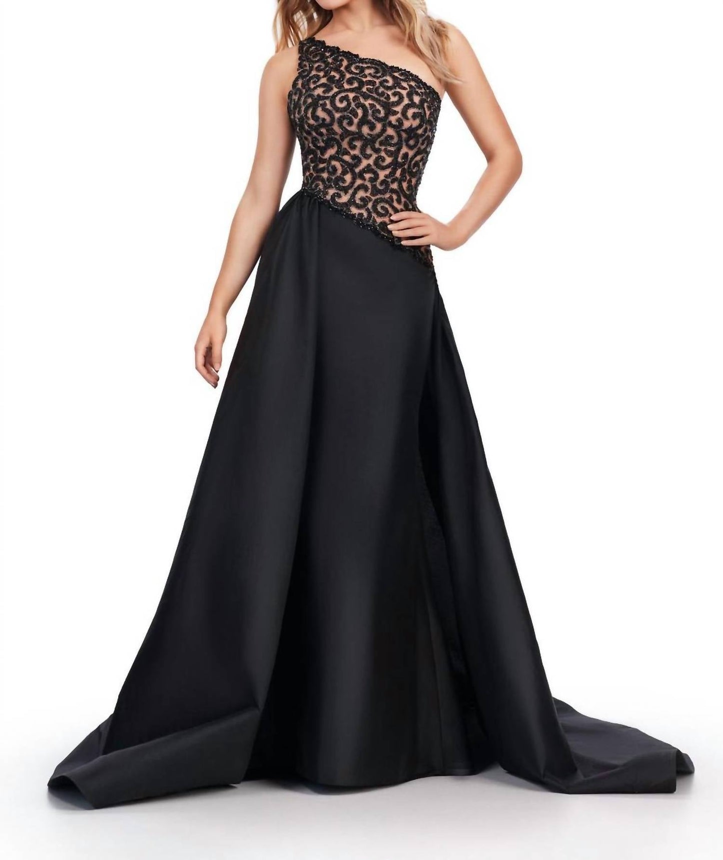 Ashleylauren - One Shoulder Open Back Gown