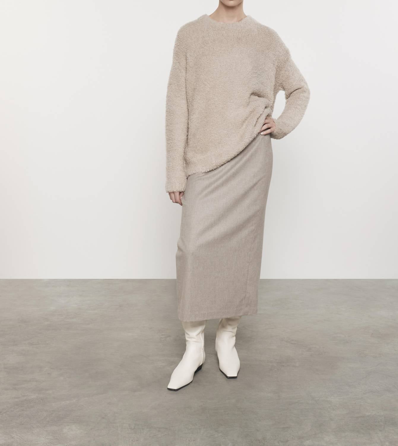 Enza Costa - WOOL FEATHER OVERSIZED CREW TOP