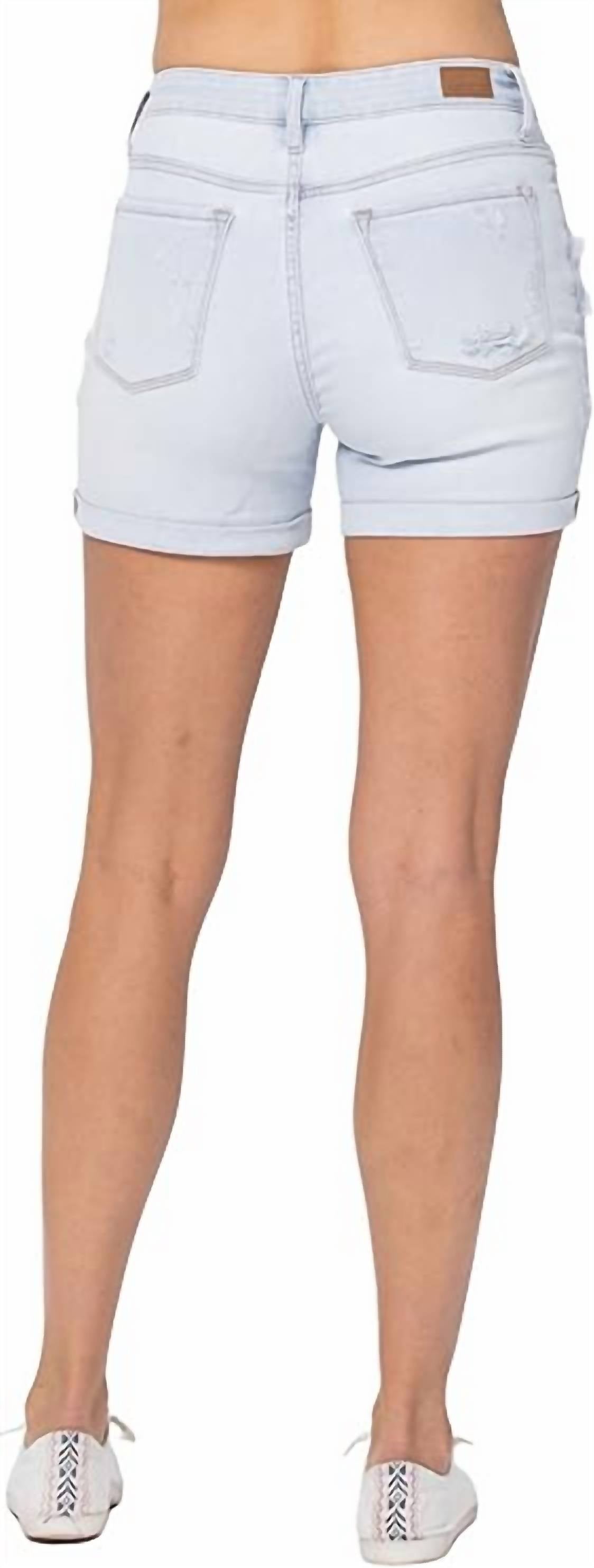 Judy Blue - High-rise Cuffed Printed Lining Shorts