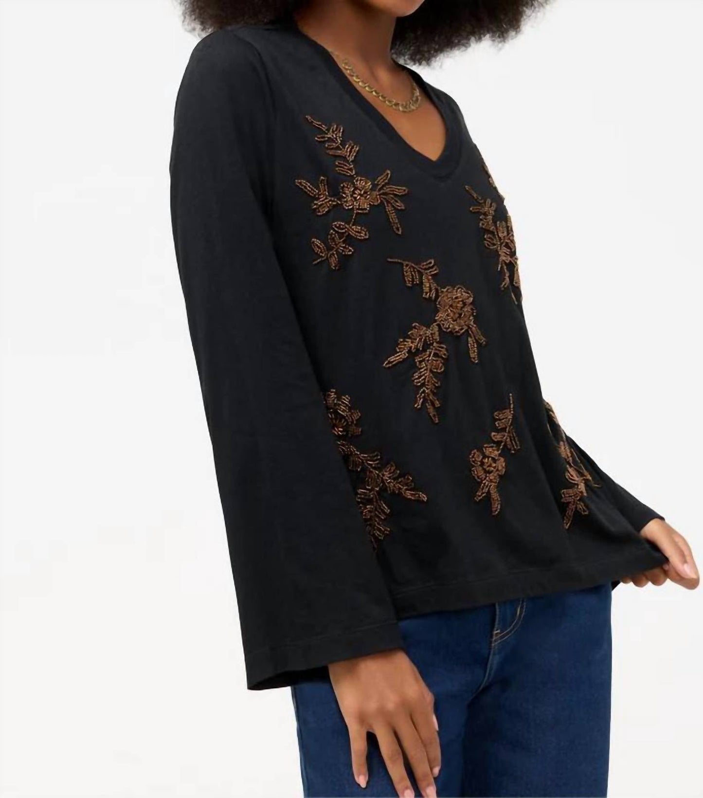 Johnny Was - BEADED KIMONO SLEEVE TEE