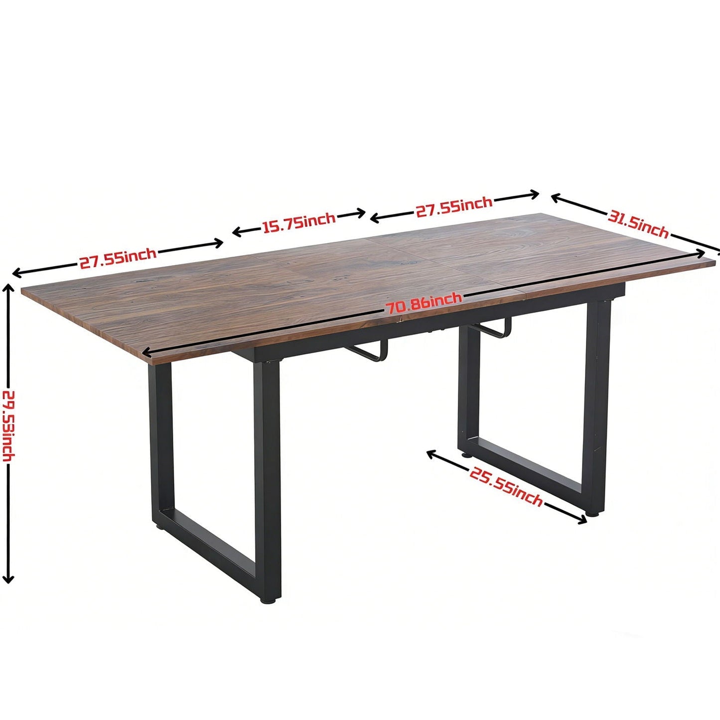 Square Extendable Dining Table With Metal Legs