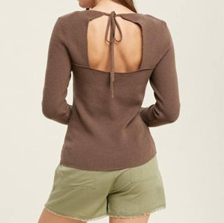 Wishlist - Reagan Ribbed Open Back Sweater