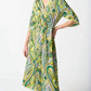 Joseph Ribkoff - Paisley Print Waist Tie Satin Midi Shirt Dress