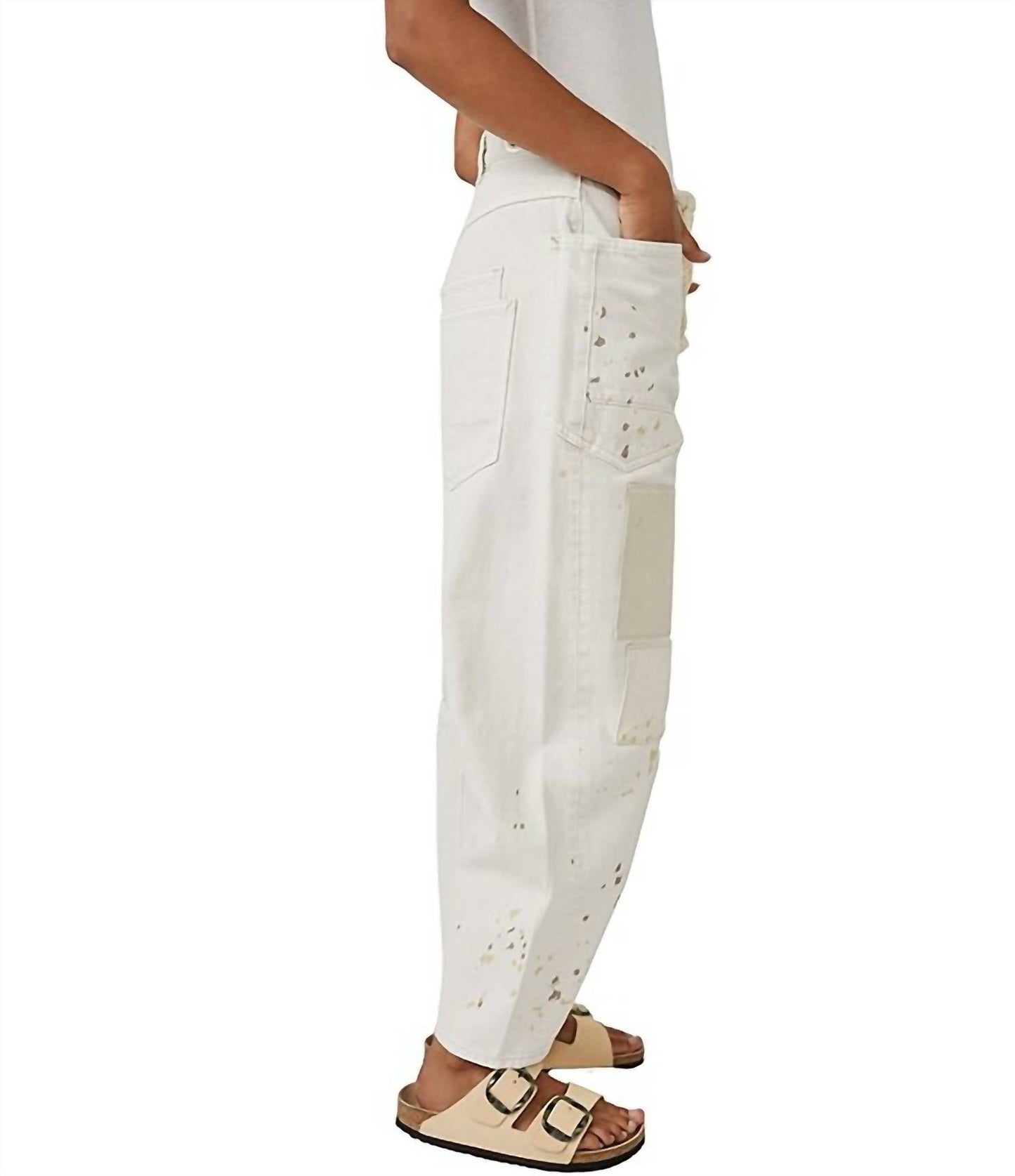 Free People - Moxie Low Slung Pull-on Barrel Jeans