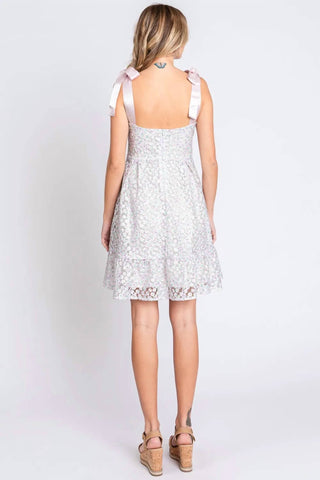 Trendsi - GeeGee Mesh Floral Embroidered Sleeveless Dress