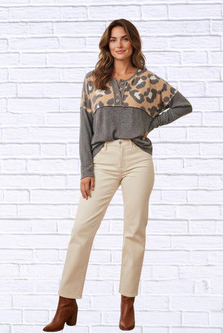 Haptics - Leopard Print Sweater Top