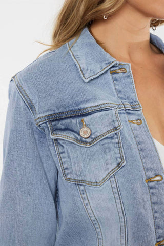 Kancan - Frayed Hem Denim Jacket