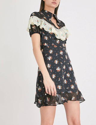 Topshop - Rodeo Frill Western Skater Short Floral Print