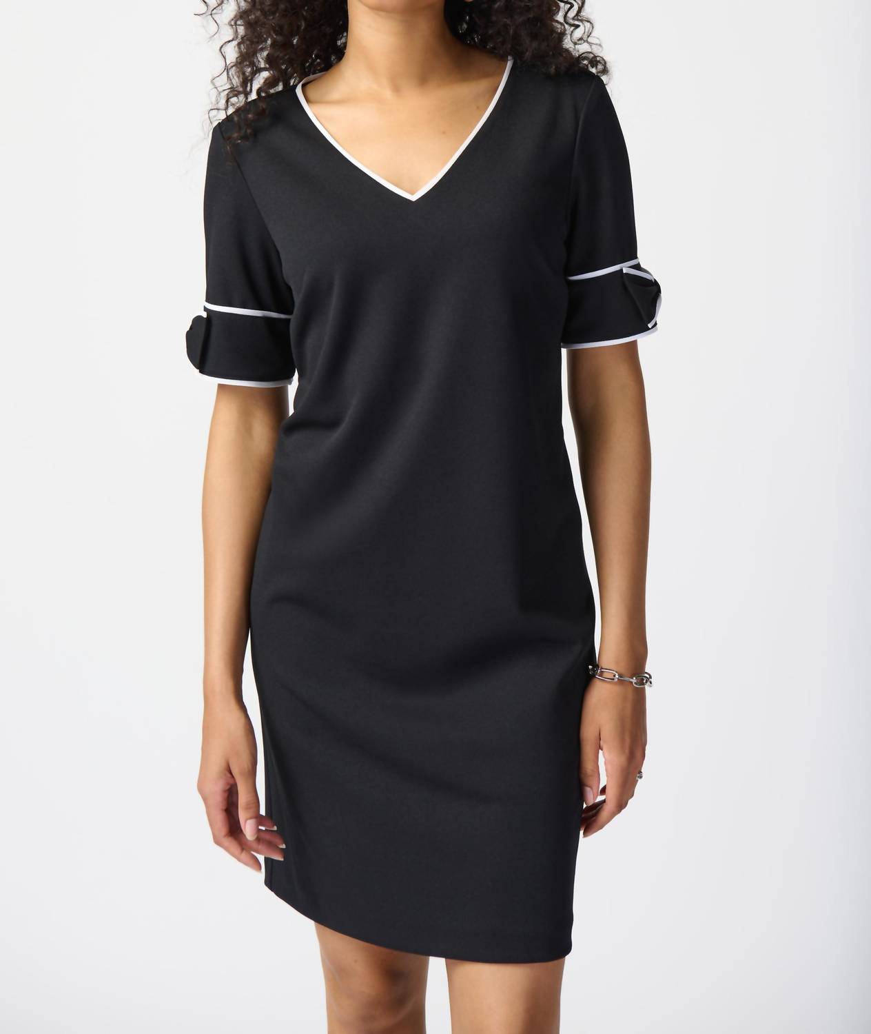 Joseph Ribkoff - Knee Length Bow Sleeves Dress