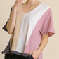 Umgee - Color Block Gauze Top
