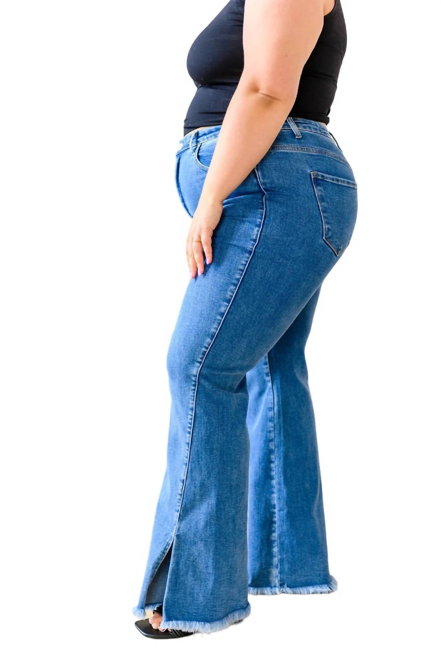 Judy Blue - High Rise Split Hem Straight Jeans