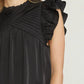 Entro - Pleated Ruffle Sleeve Top