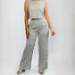Blu Pepper - Stripe Linen Wide Leg Pants