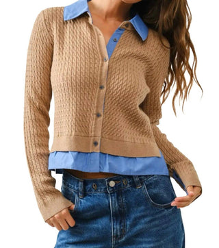 Aaron & Amber - Cable Mixed Media Cardigan