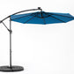 10ft Solar LED Offset Hanging Market Patio Umbrella (Dark Blue)