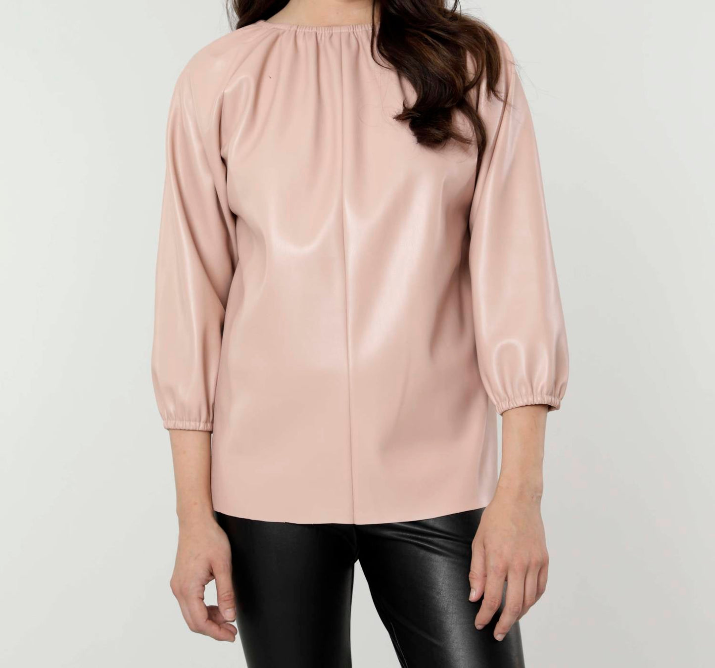 Dolce Cabo - Vegan Leather Peasant Top