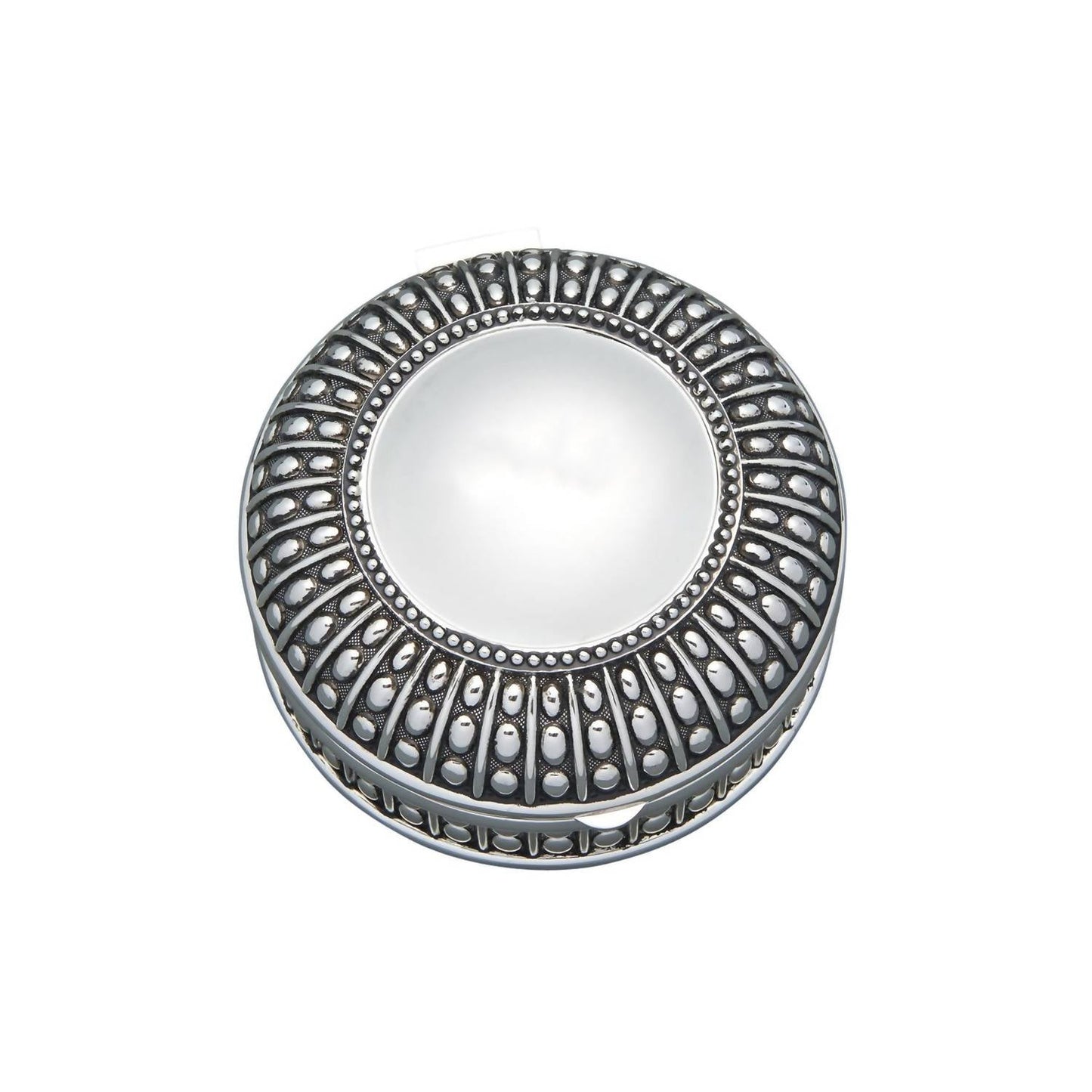Creative Gifts International - Round Antique-Style Box with Beaded Detail - 4.5"