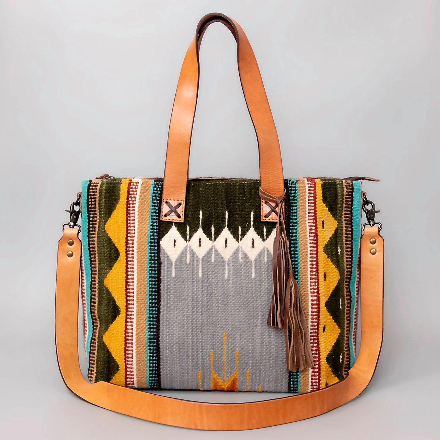 American Darling - Women's Saddle Blanket Genuine Leather Western Tote Bag