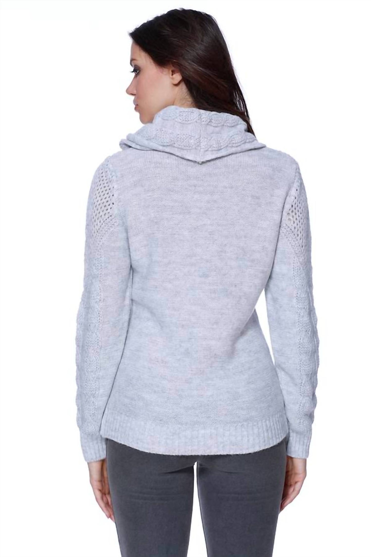 French Kyss - Juliana Cable Knit Sweater Attach Scarf