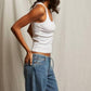 Perfectwhitetee - Mia Fine Variegated Rib Tank