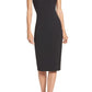 Maggy London Illusion Yoke Crepe Cocktail Dress in Black, Size 6