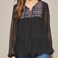 Andree By Unit - Romantic Embroidered Swiss Dot Top