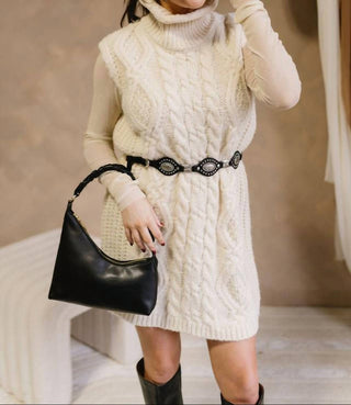 Cloud Ten - Cable Knit Sweater Dress