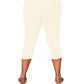On The Plus Side - Crinkle Cotton Crop Pants - Plus