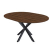 Round Dining Table With Extendable Blades, X Base
