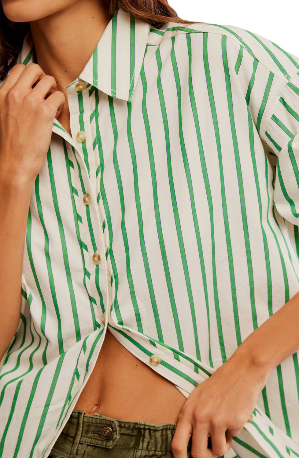 Free People - Varsity Vibes Stripe Oversize Button-up Shirt