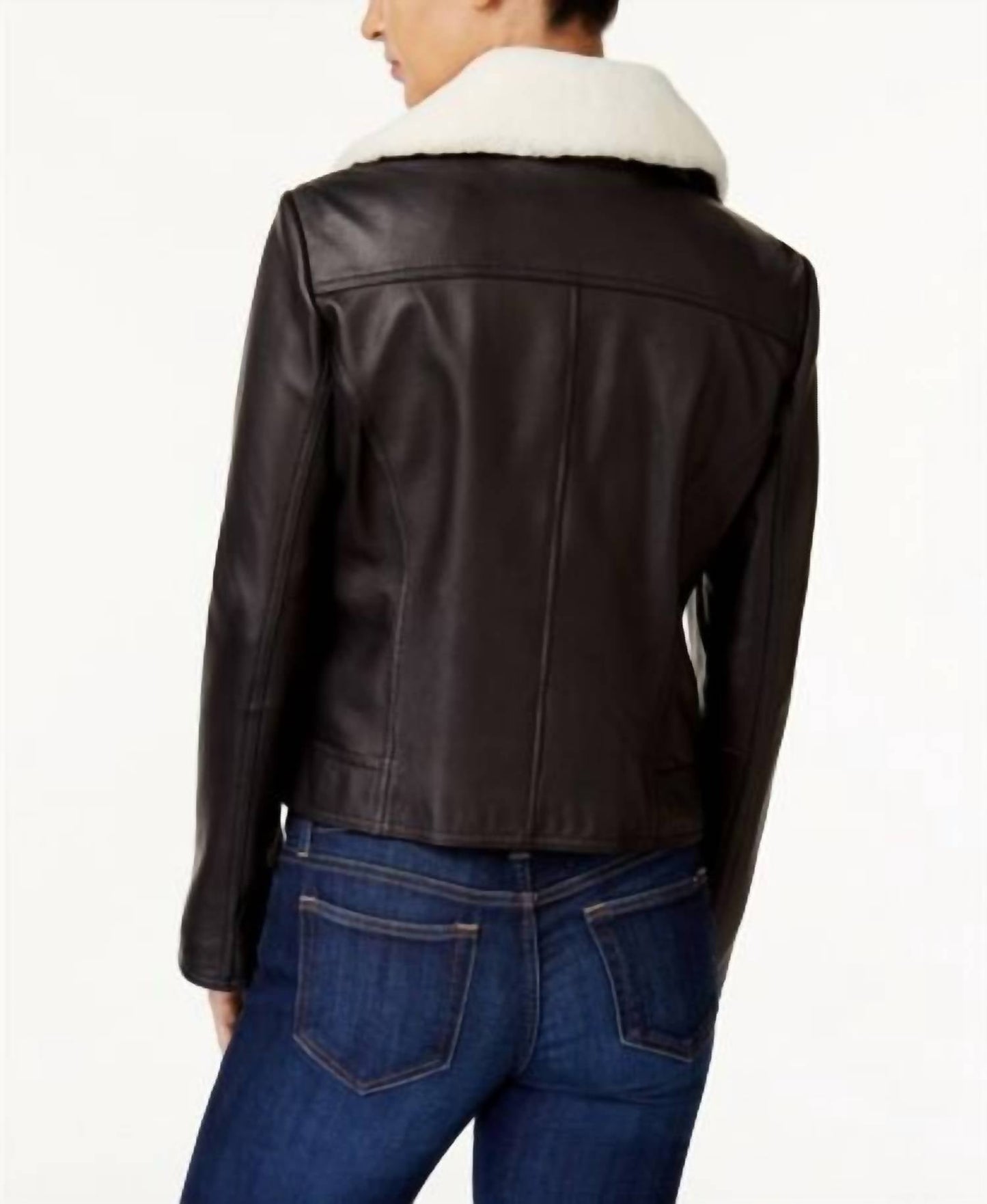 Michael Kors - Shearling Collar Leather Jacket
