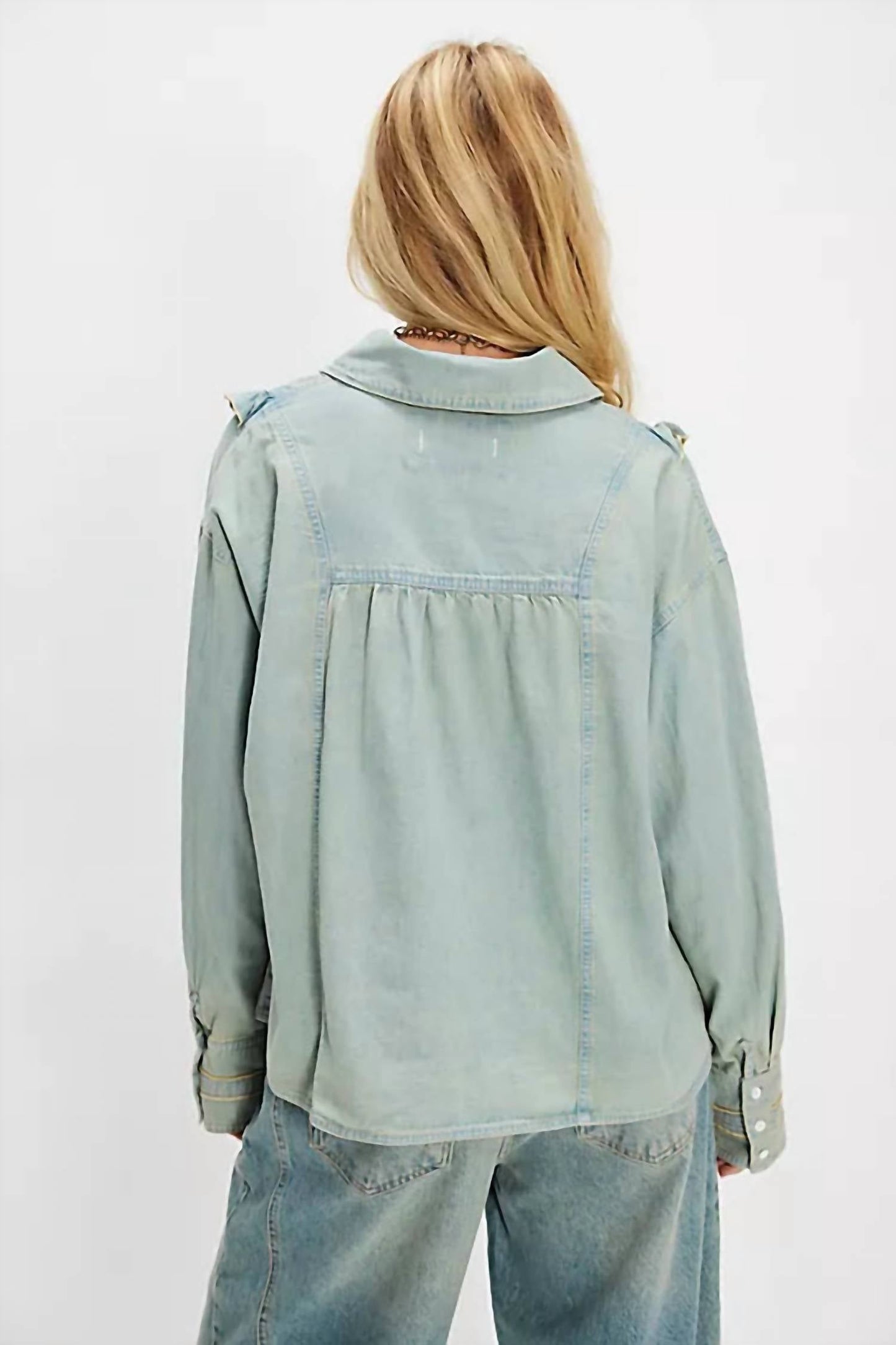 Free People - Tattered And Ruffled Denim Top