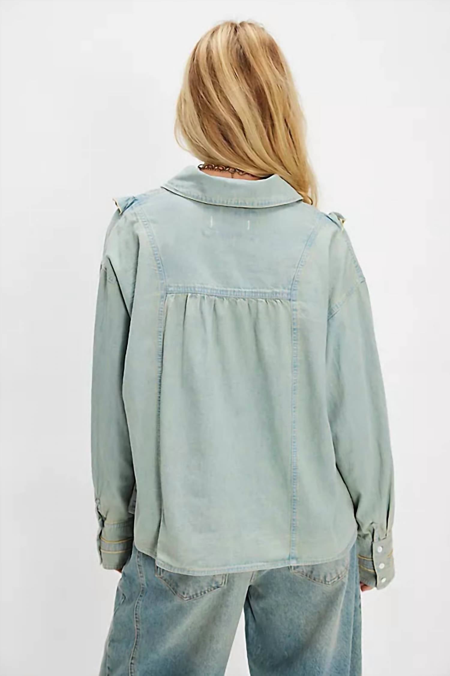 Free People - Tattered And Ruffled Denim Top