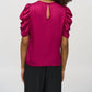 Joseph Ribkoff - Crew Neck Shirred Sleeve Satin Top