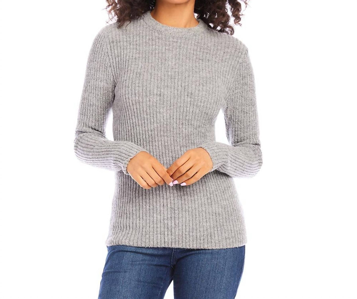 Karen Kane - Wide Ribbed Crewneck Sweater