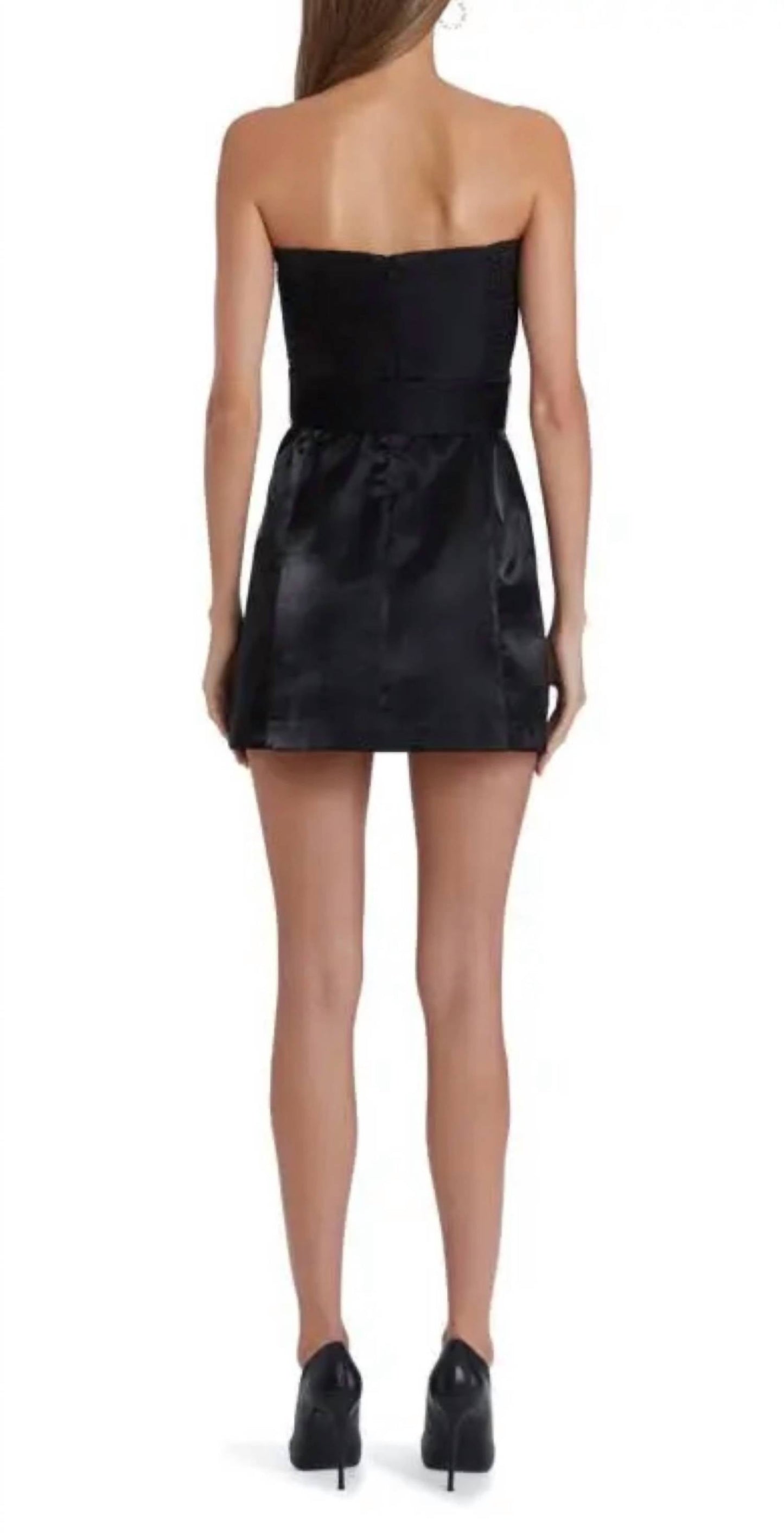 Amanda Uprichard - Fae Strapless Satin Mini Dress