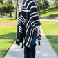 Amoli - Western Textured Pattern With Chunky Tassel Cardigan
