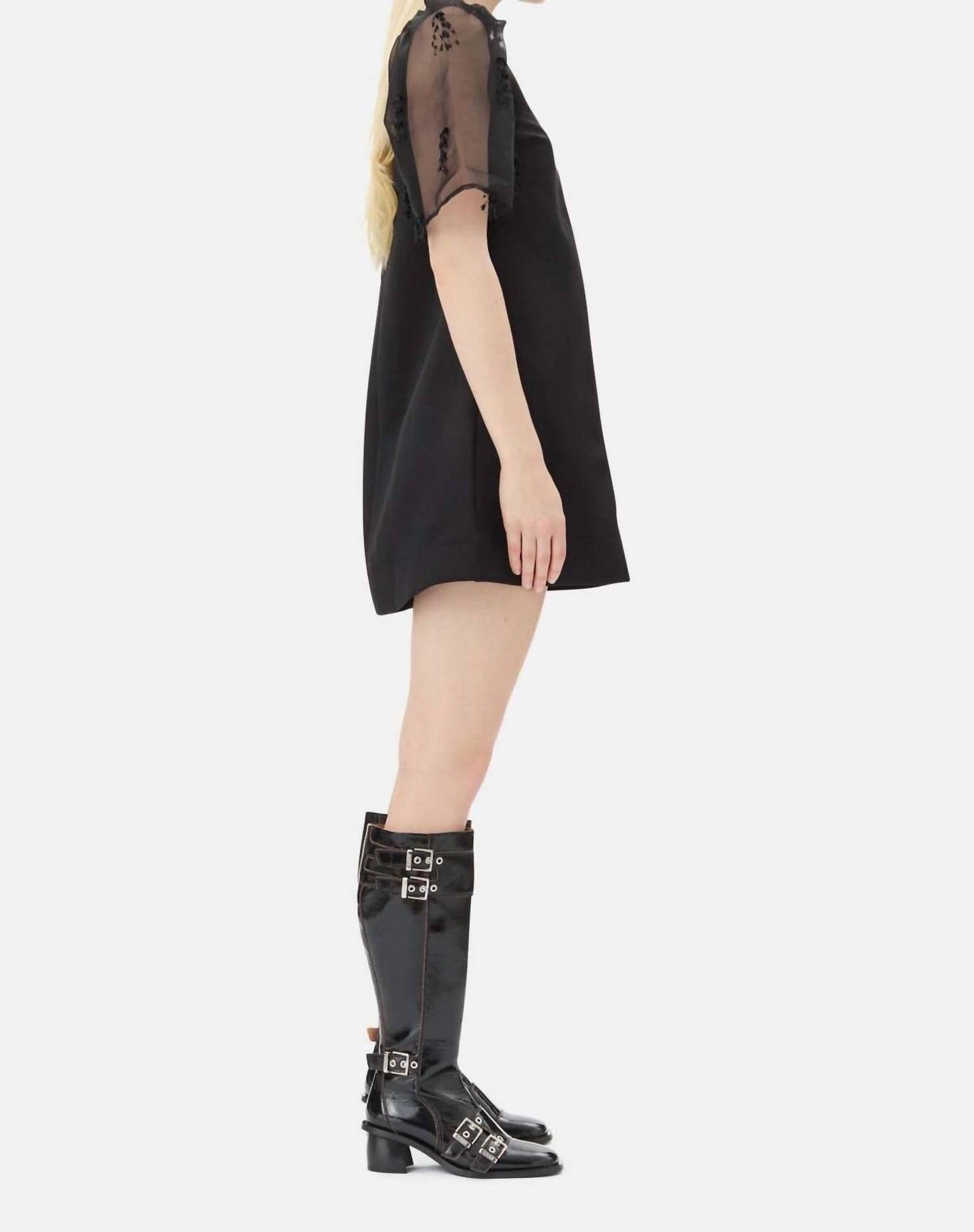 Ganni - Fringed Organza Mini Dress