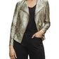 Clara Sunwoo - Liquid Leather Textured Biker Jacket