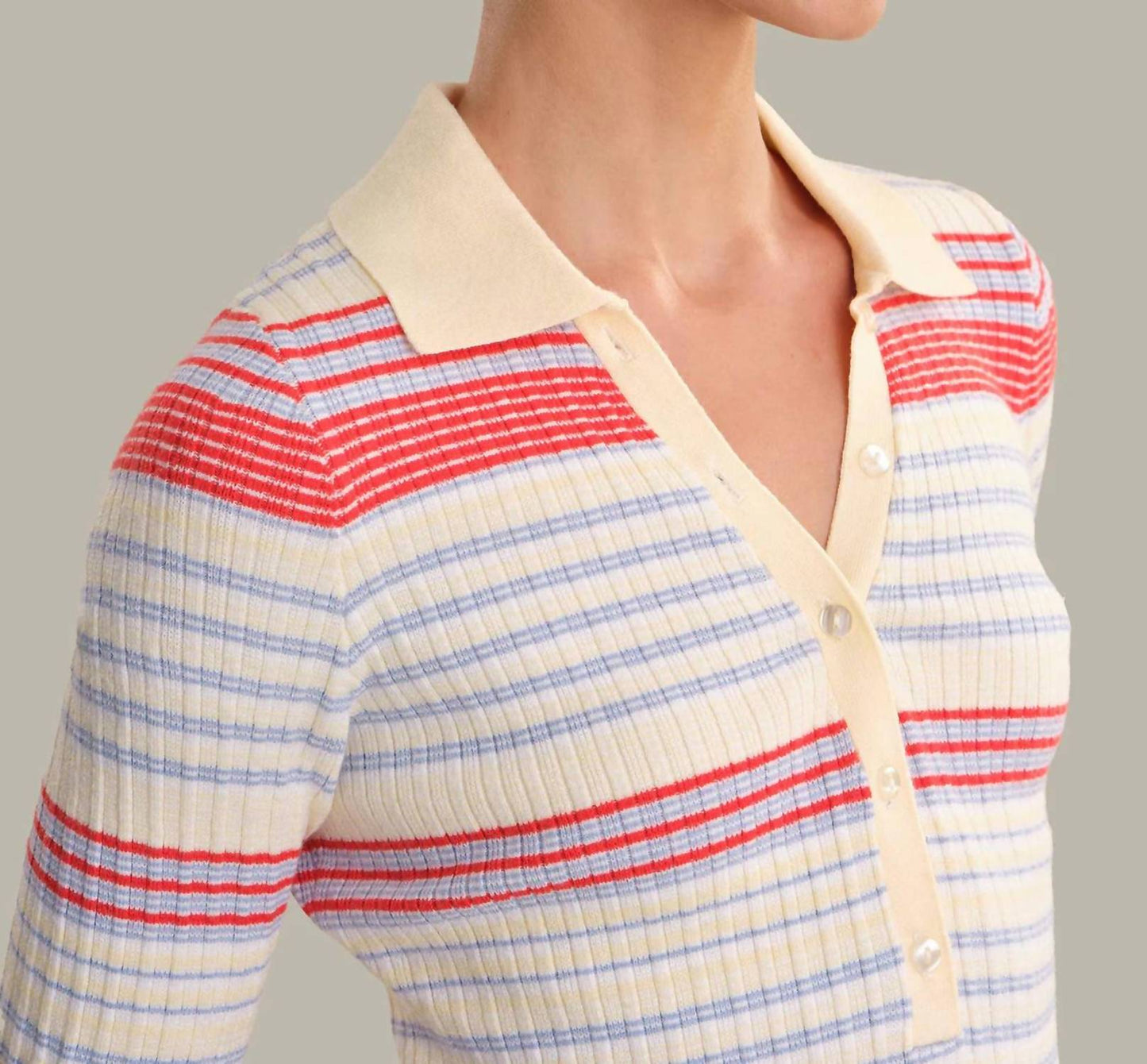525 America - Calla Striped Polo Top