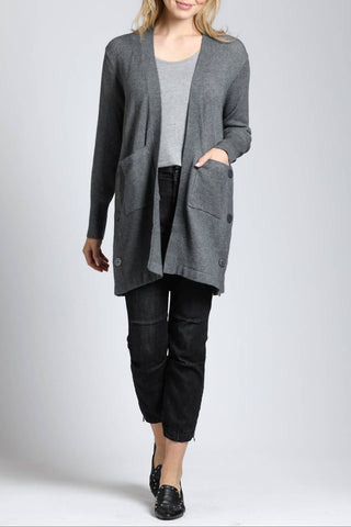 Apny - Open Weave Side Button Cardigan