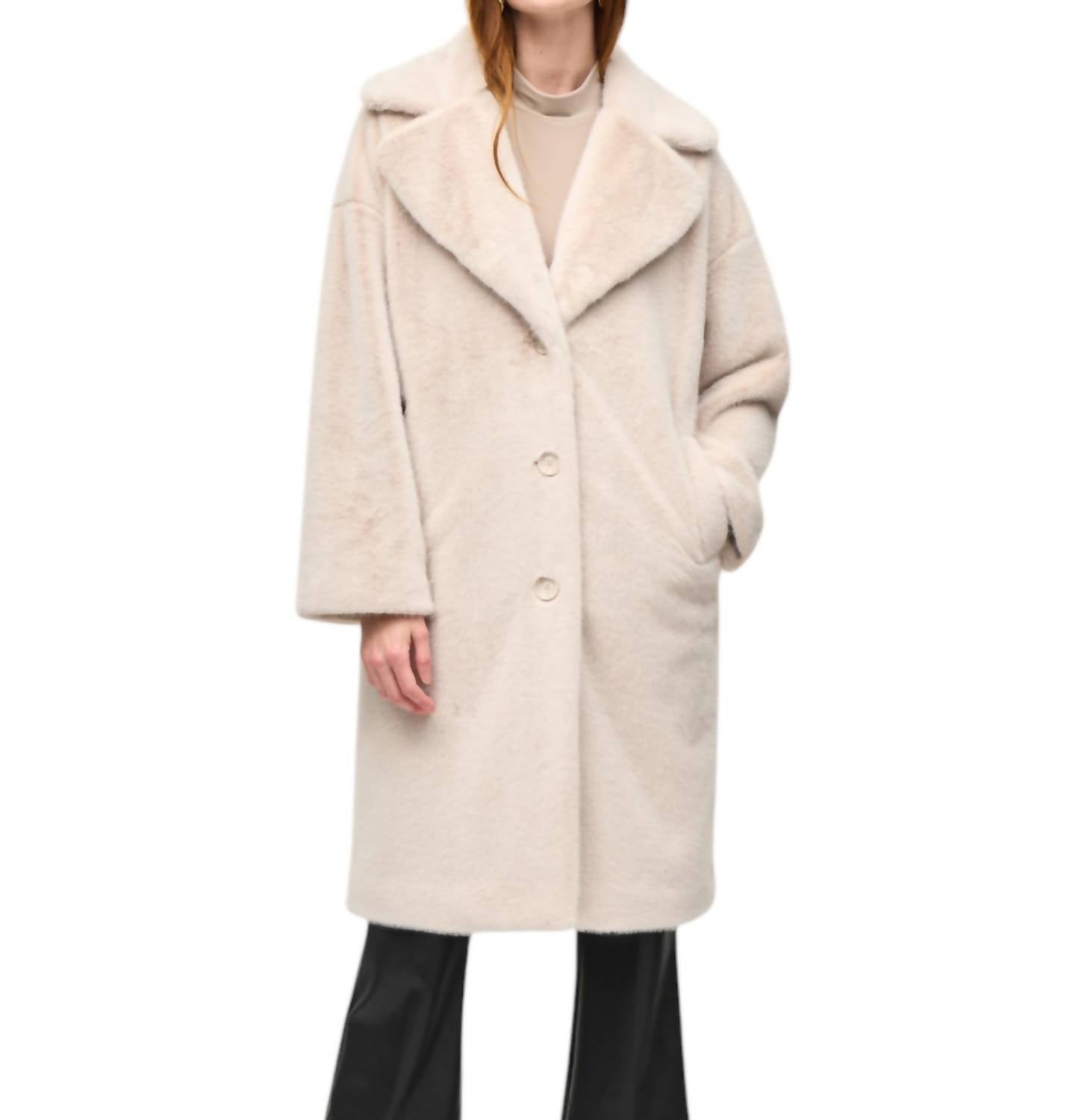 Joseph Ribkoff - Faux Fur Straight Coat Style