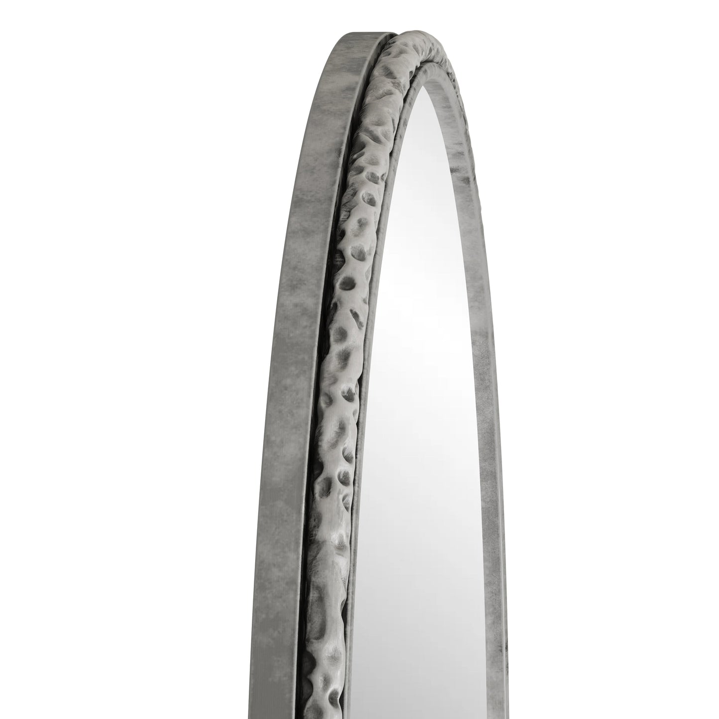 Arched Silver Wall Mirror with Tempered Glass Metal Frame