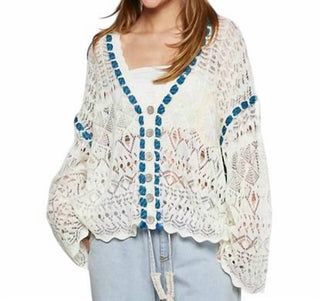 Pol - CARDIGAN WITH ROPE TRIM