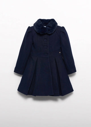 Abel & Lula - Girl's Cloth Coat With Fur Collar