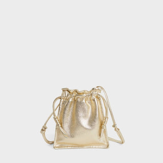 Lemiz - Women's Mini Bowie Drawstring Leather Bag